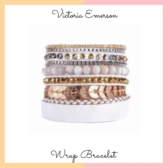 Victoria Emerson Neutral Beaded Wrap Bracelet - Picture 1 of 4